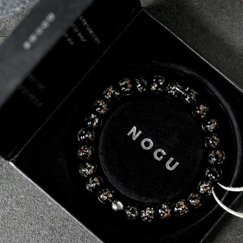 Obsidian | .925 Sterling Silver | Firefly Glass Bracelet
